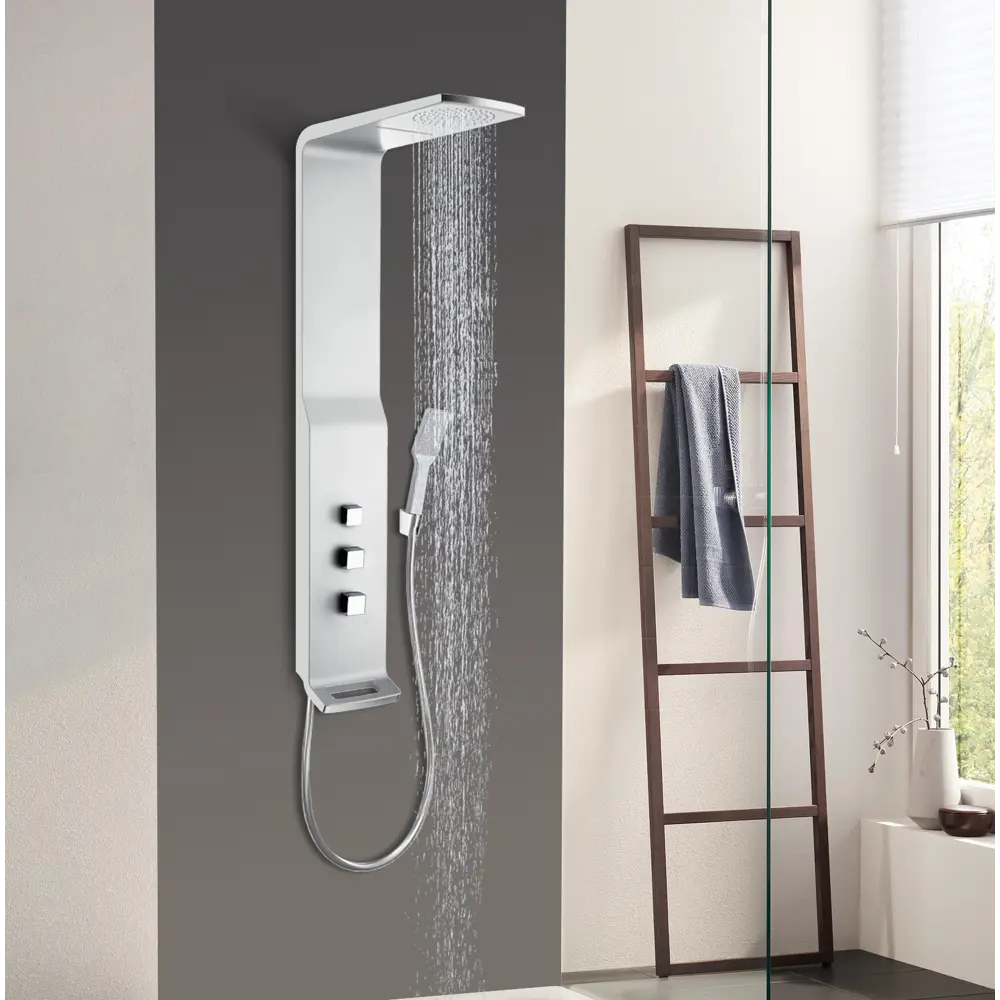 Фото Душевая панель Ceruttispa Sella CT8990 матовый хром без гидромассажа Фото Душевая панель Ceruttispa Sella CT8990 матовый хром без гидромассажа