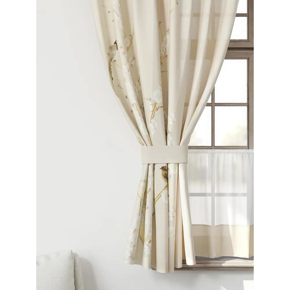 Фото 4 Комплект штор Comfy way CW705112-160 на шторной ленте 160x150 см цвет бежевый, белый Фото 4 Комплект штор Comfy way CW705112-160 на шторной ленте 160x150 см цвет бежевый, белый