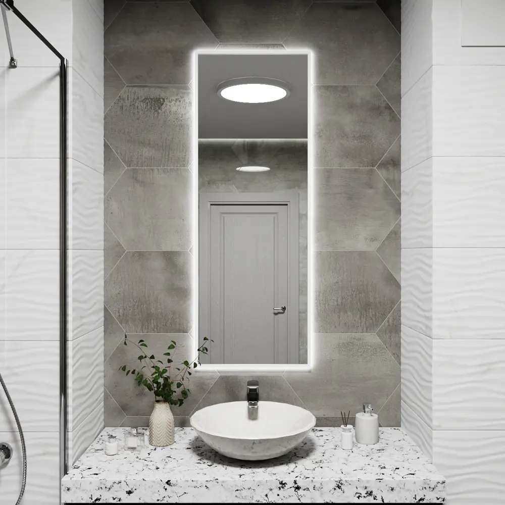 Фото Зеркало со встроенной подсветкой One mirror 13040бсх 40x130 см Фото Зеркало со встроенной подсветкой One mirror 13040бсх 40x130 см