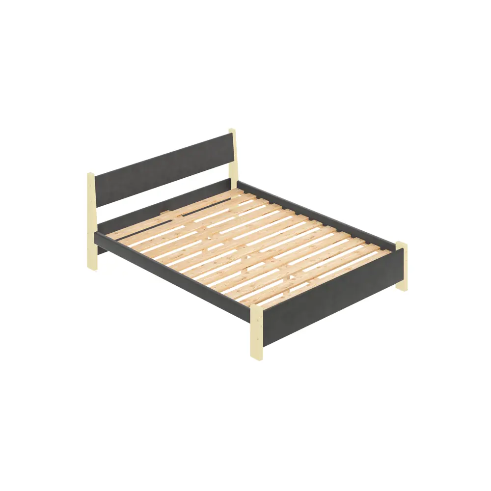 Фото Кровать Solarius Мишка реечное основание 170x80x210см дерево цвет темно-серый/ванильный Фото Кровать Solarius Мишка реечное основание 170x80x210см дерево цвет темно-серый/ванильный