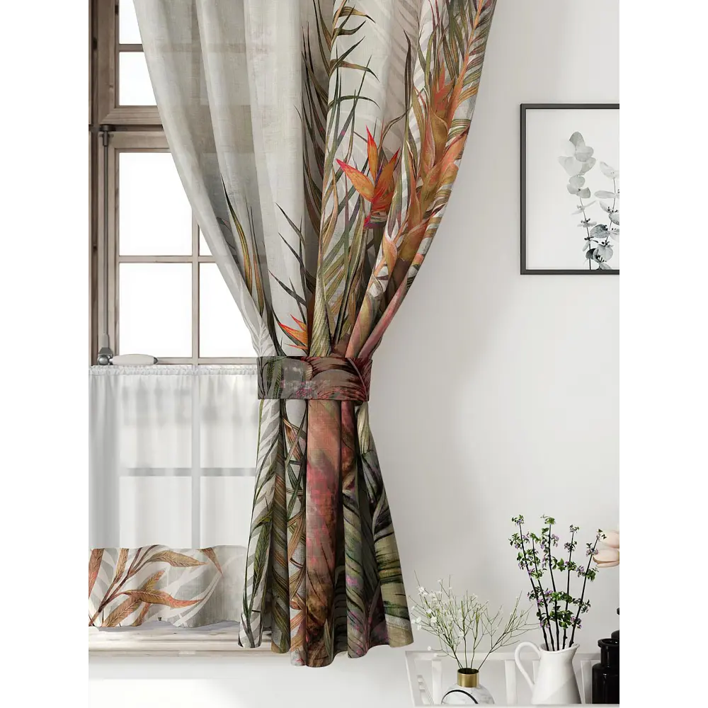 Фото 5 Комплект штор Comfy way CW705105-160 на шторной ленте 160x150 см цвет бежевый, красный, разноцветный, молочный, коралл, светло-бежевый Фото 5 Комплект штор Comfy way CW705105-160 на шторной ленте 160x150 см цвет бежевый, красный, разноцветный, молочный, коралл, светло-бежевый