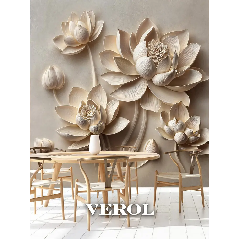Фото 4 Фотообои 3D флизелиновые Verol Лотосы барельеф 423-ФФО-05991 300x283 см Фото 4 Фотообои 3D флизелиновые Verol Лотосы барельеф 423-ФФО-05991 300x283 см