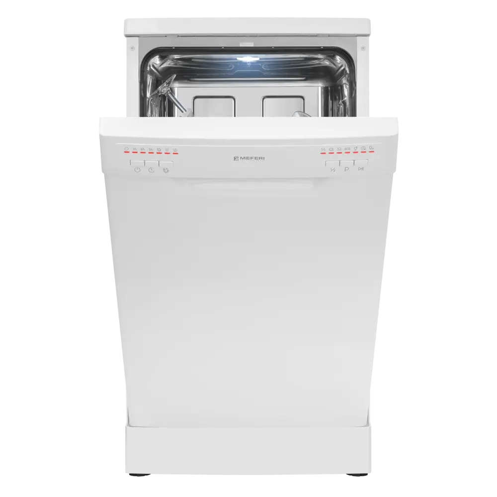 Фото 2 Отдельностоящая посудомоечная машина Meferi MDW4562WH FS LIGHT 44.8 см 6 программ цвет белый Фото 2 Отдельностоящая посудомоечная машина Meferi MDW4562WH FS LIGHT 44.8 см 6 программ цвет белый