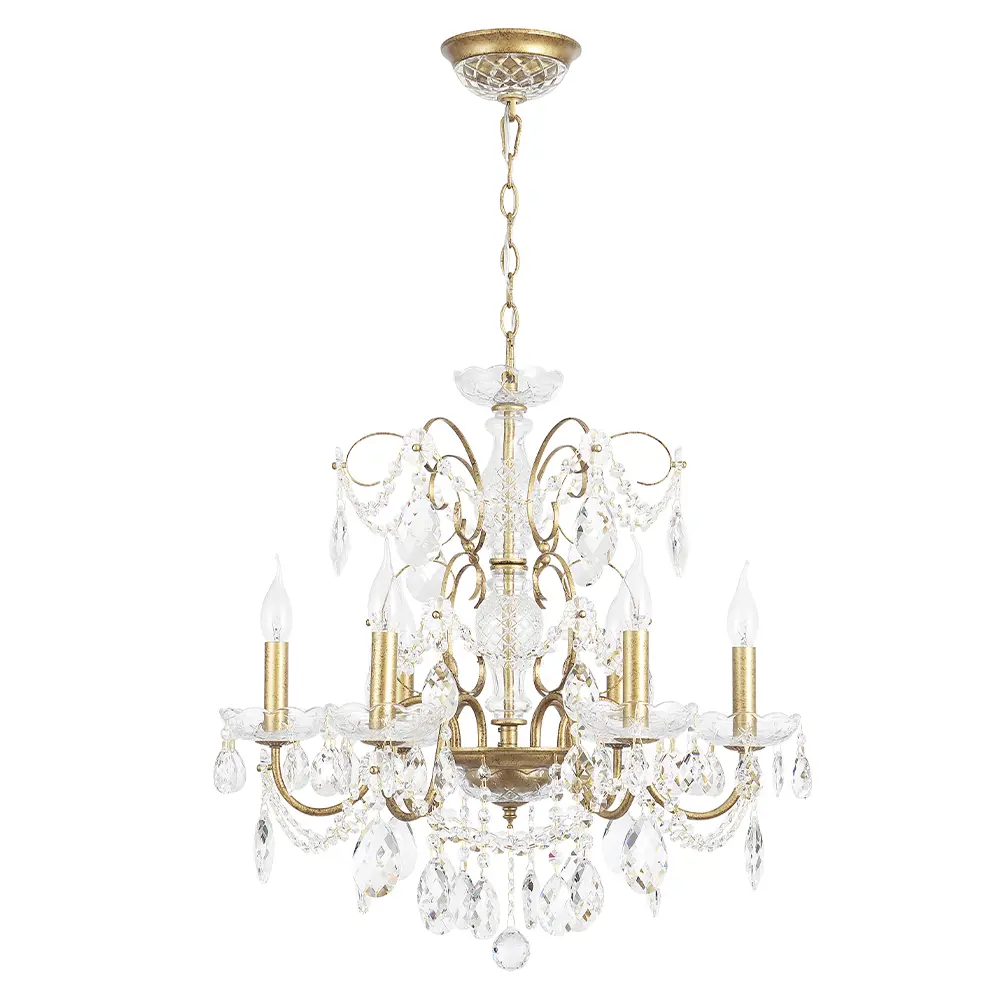 Фото Люстра подвесная Crystal Lux Odelis sp6 gold 6 ламп 9 м² цвет золото Фото Люстра подвесная Crystal Lux Odelis sp6 gold 6 ламп 9 м² цвет золото