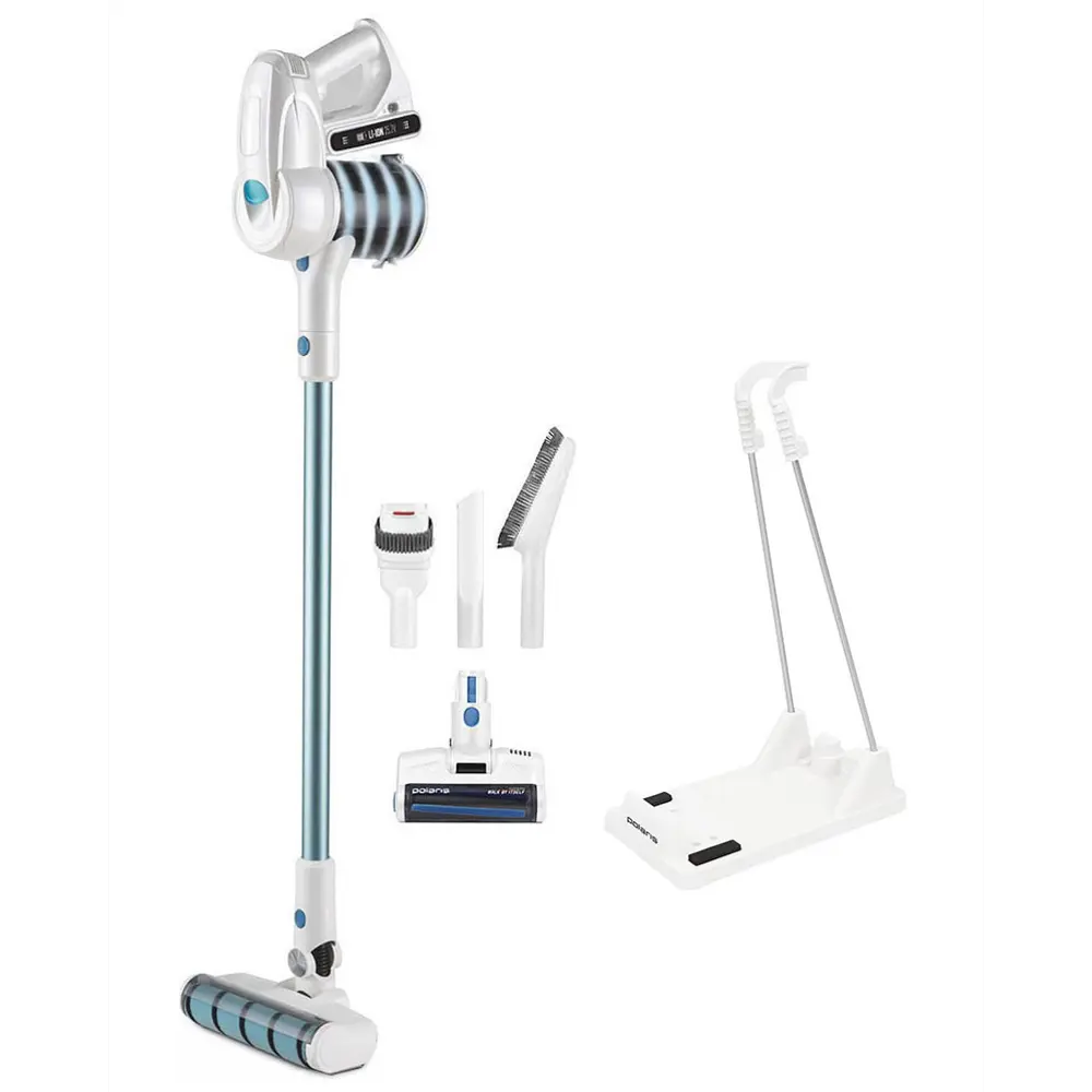 Фото 3 Пылесос вертикальный Polaris Pvcs 4000 handstick pro 0.6 л 450 Вт цвет белый голубой Фото 3 Пылесос вертикальный Polaris Pvcs 4000 handstick pro 0.6 л 450 Вт цвет белый голубой