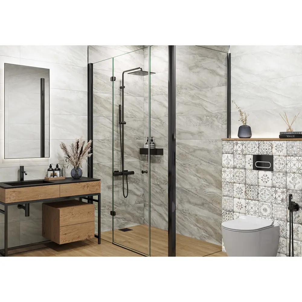 Фото 3 Настенная плитка Delacora Maiolica WT93LCA25 30x90см цвет серый Фото 3 Настенная плитка Delacora Maiolica WT93LCA25 30x90см цвет серый