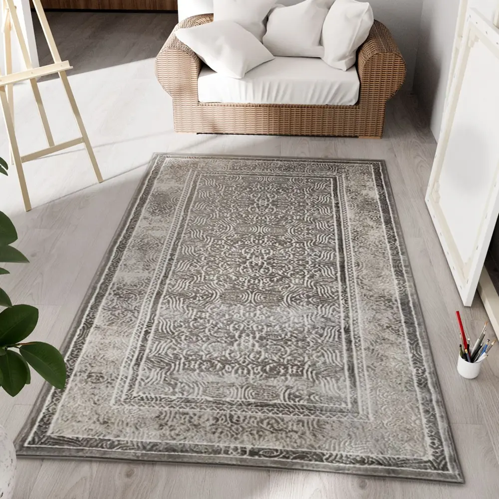 Фото Ковер Merinos Хит-Сет Satin F179 Gray 150x230 см полипропилен Фото Ковер Merinos Хит-Сет Satin F179 Gray 150x230 см полипропилен