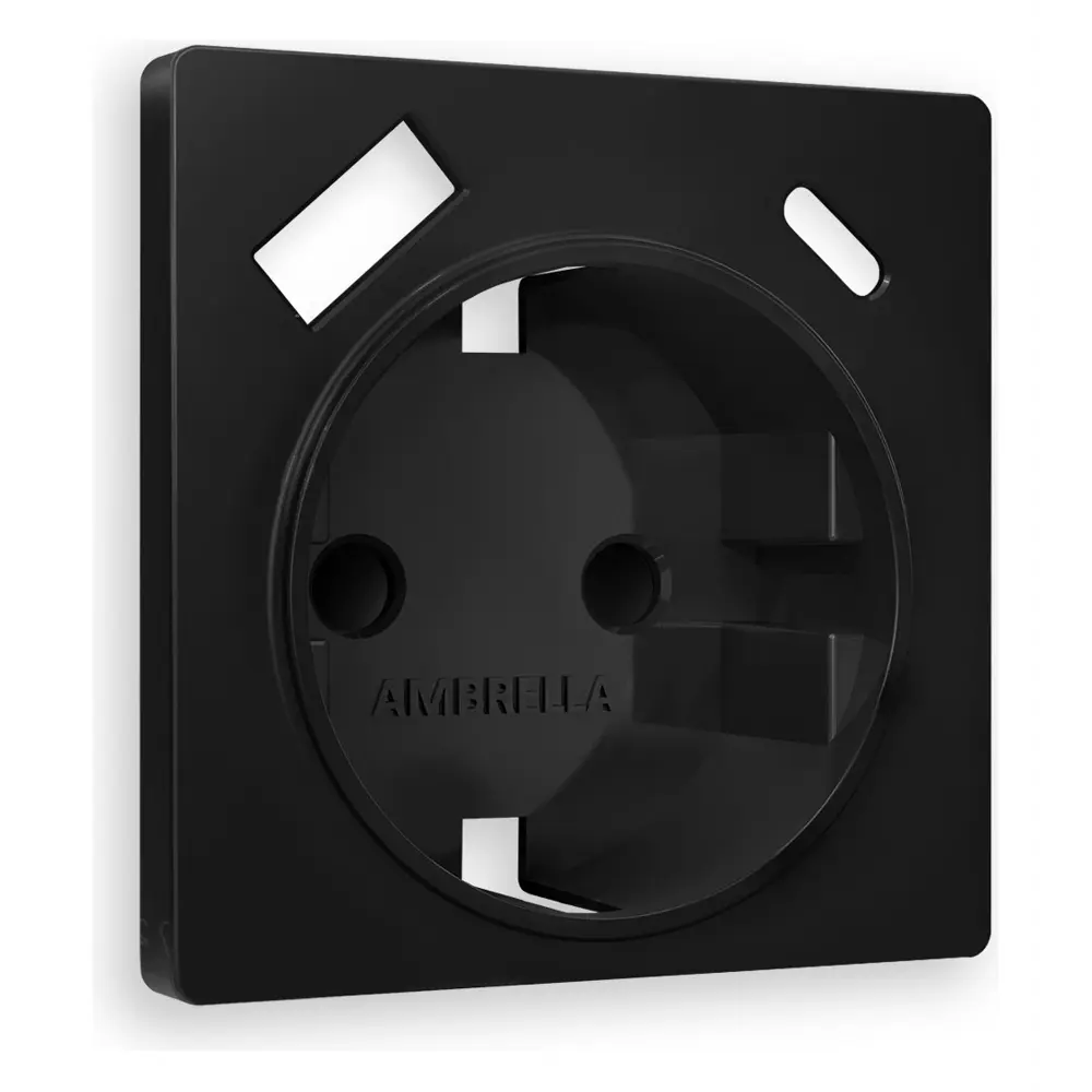 Фото Накладка для розетки с заземлением со шторками 2USB A+C Ambrella volt Alfa AP8100 цвет черный матовый Фото Накладка для розетки с заземлением со шторками 2USB A+C Ambrella volt Alfa AP8100 цвет черный матовый