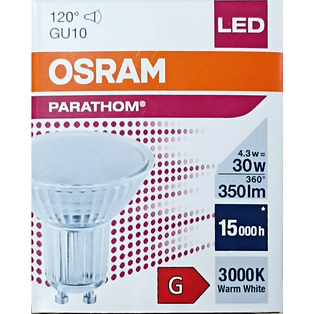 Фото 4 Набор ламп светодиодных Osram 4058075608016-5 GU10 220-240 В 4.3 Вт спот 350 Лм теплый белый (желтый) свет 5 шт Фото 4 Набор ламп светодиодных Osram 4058075608016-5 GU10 220-240 В 4.3 Вт спот 350 Лм теплый белый (желтый) свет 5 шт