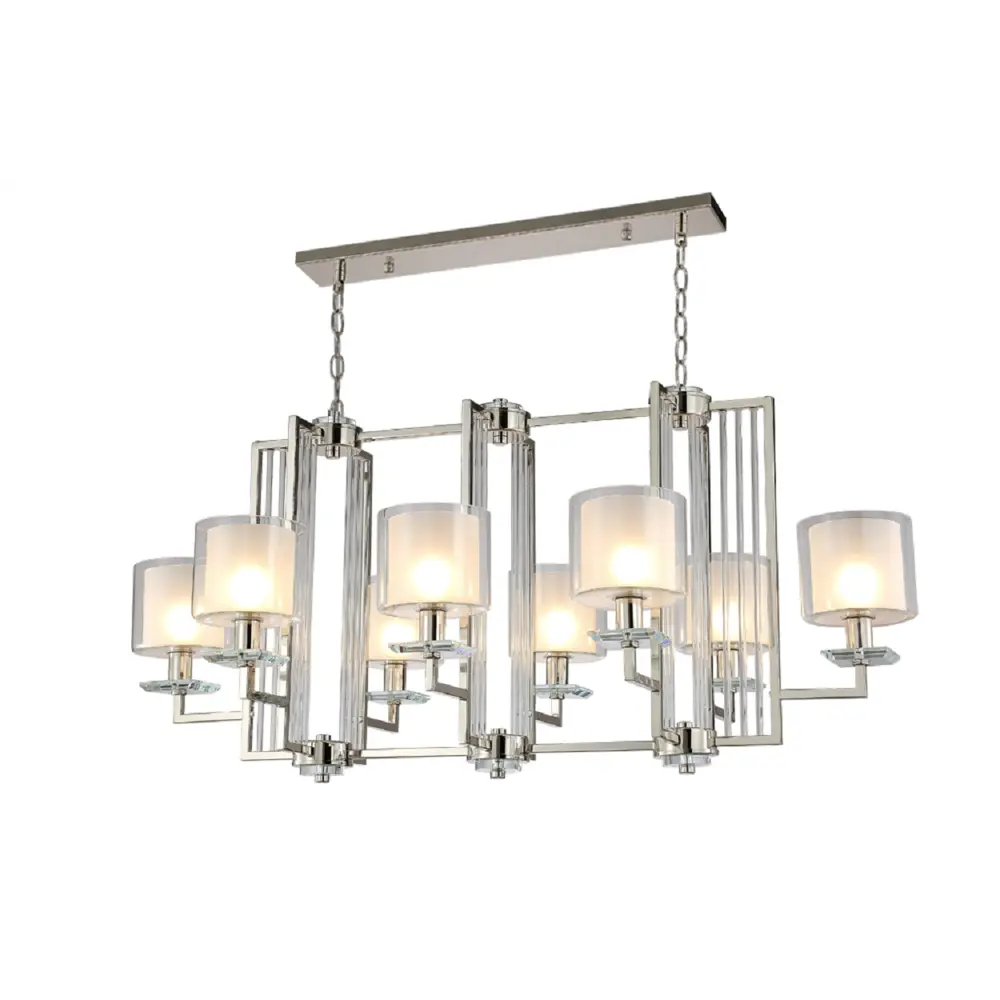 Фото 4 Люстра подвесная Crystal lux Nicolas sp8 l1000 nickel-white 8 ламп 19 м² цвет прозрачный/никель Фото 4 Люстра подвесная Crystal lux Nicolas sp8 l1000 nickel-white 8 ламп 19 м² цвет прозрачный/никель