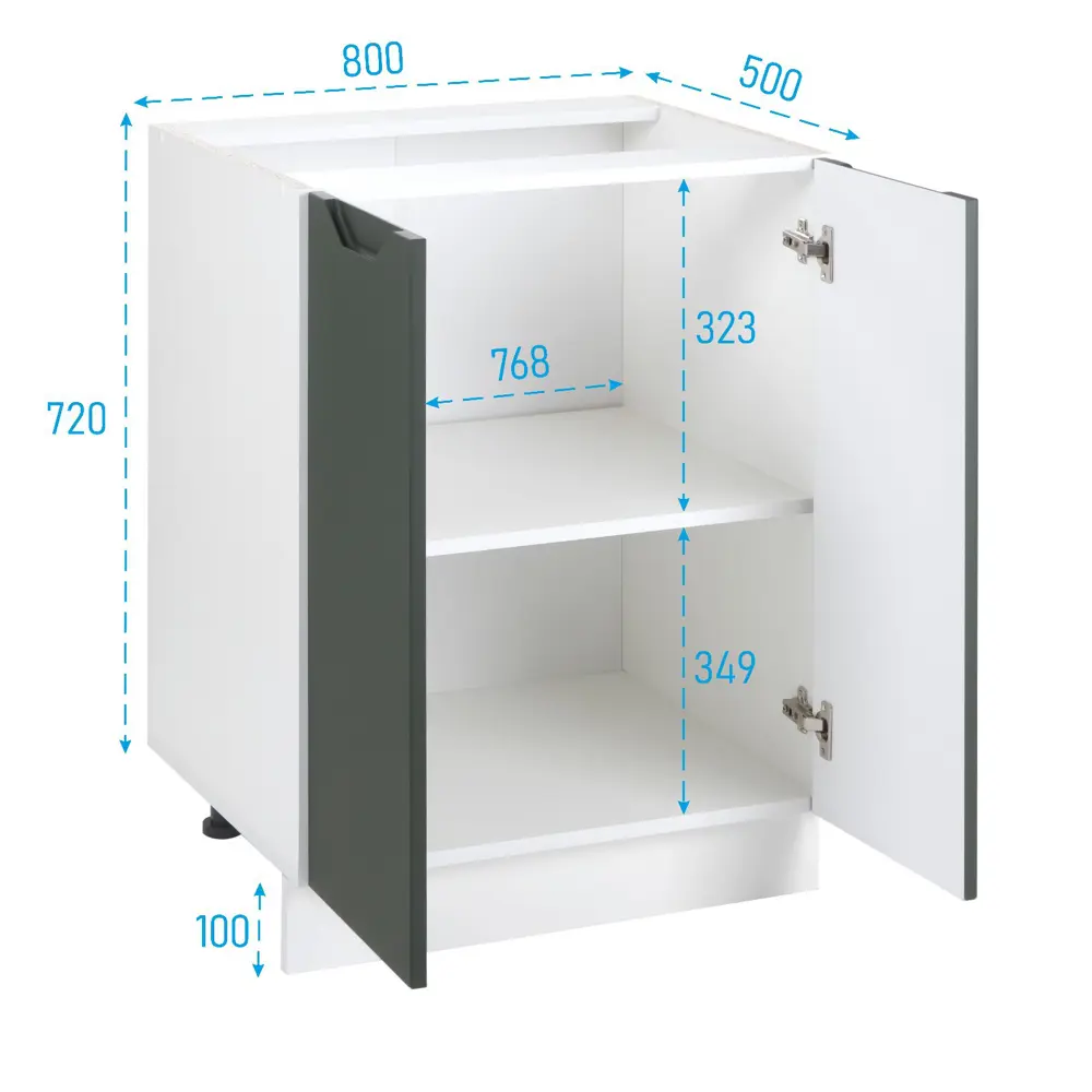Фото 4 Напольный шкаф Клик мебель Хельга 80x82.4x50 см ЛДСП цвет олива/белый Фото 4 Напольный шкаф Клик мебель Хельга 80x82.4x50 см ЛДСП цвет олива/белый
