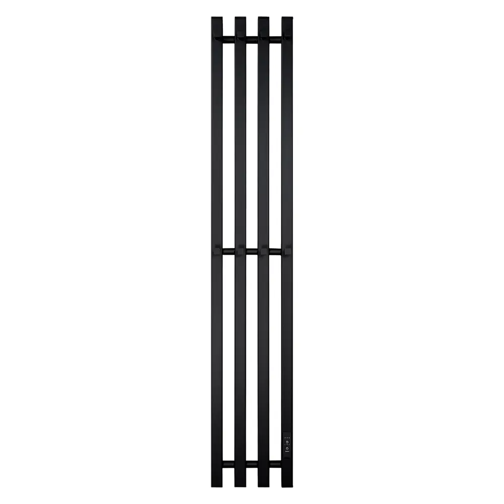 Фото Полотенцесушитель электрический Primoclima Sol Q E Black 210x1200 мм 122 Вт с терморегулятором I-образный цвет черный матовый