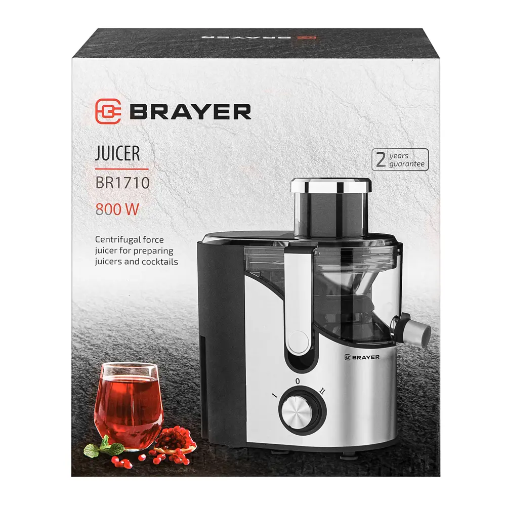 Фото Соковыжималка электрическая Brayer 1710BR 800 Вт цвет серебристый металлик Фото Соковыжималка электрическая Brayer 1710BR 800 Вт цвет серебристый металлик