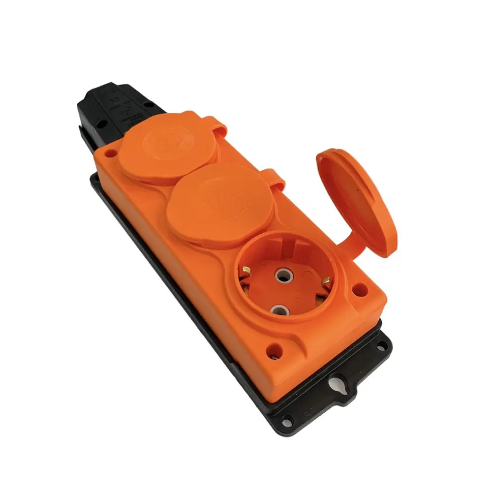 Фото 4 Розетка тройная с вилкой NVO-KI-COMBI-K-3-V-16-54-ORANGE с заземлением и крышкой 230 В 16 A цвет оранжевый Фото 4 Розетка тройная с вилкой NVO-KI-COMBI-K-3-V-16-54-ORANGE с заземлением и крышкой 230 В 16 A цвет оранжевый