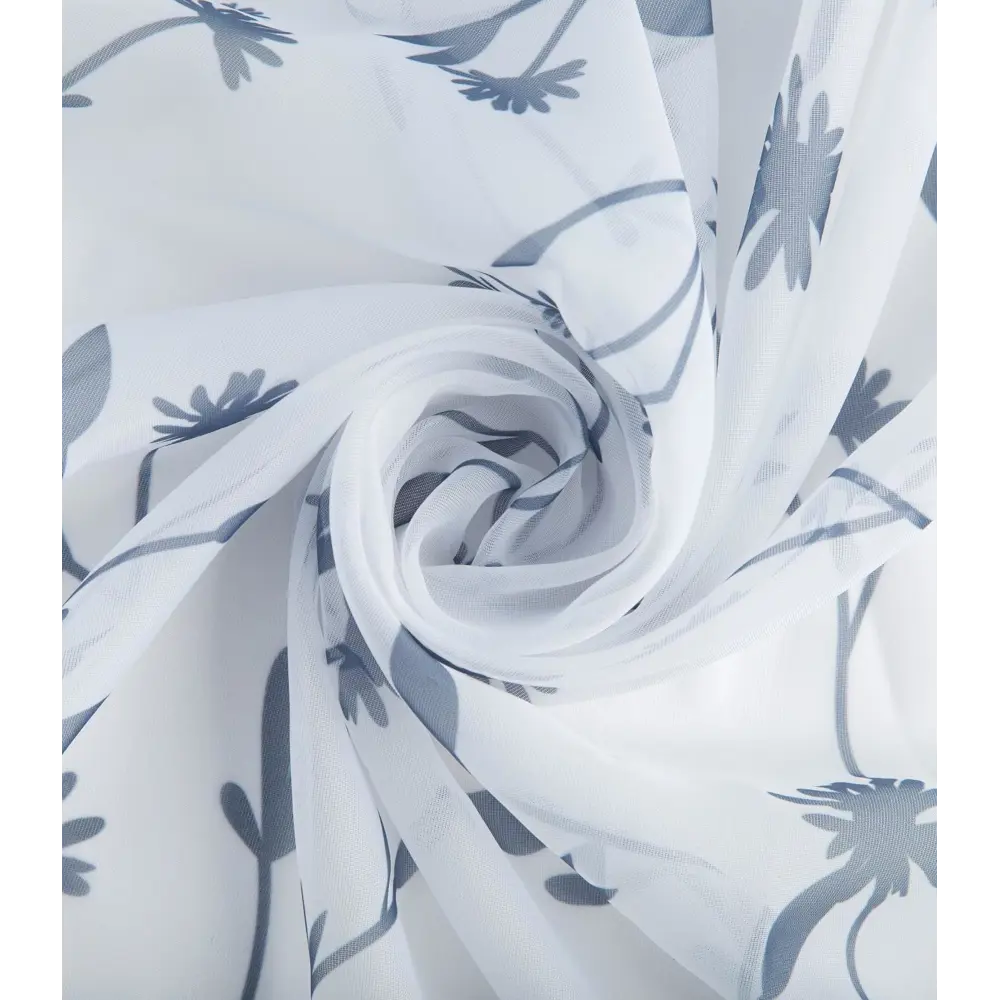 Фото 3 Комплект тюлей Этель Flowers 5525186 на шторной ленте, 260x145 см, цвет белый, 2 шт