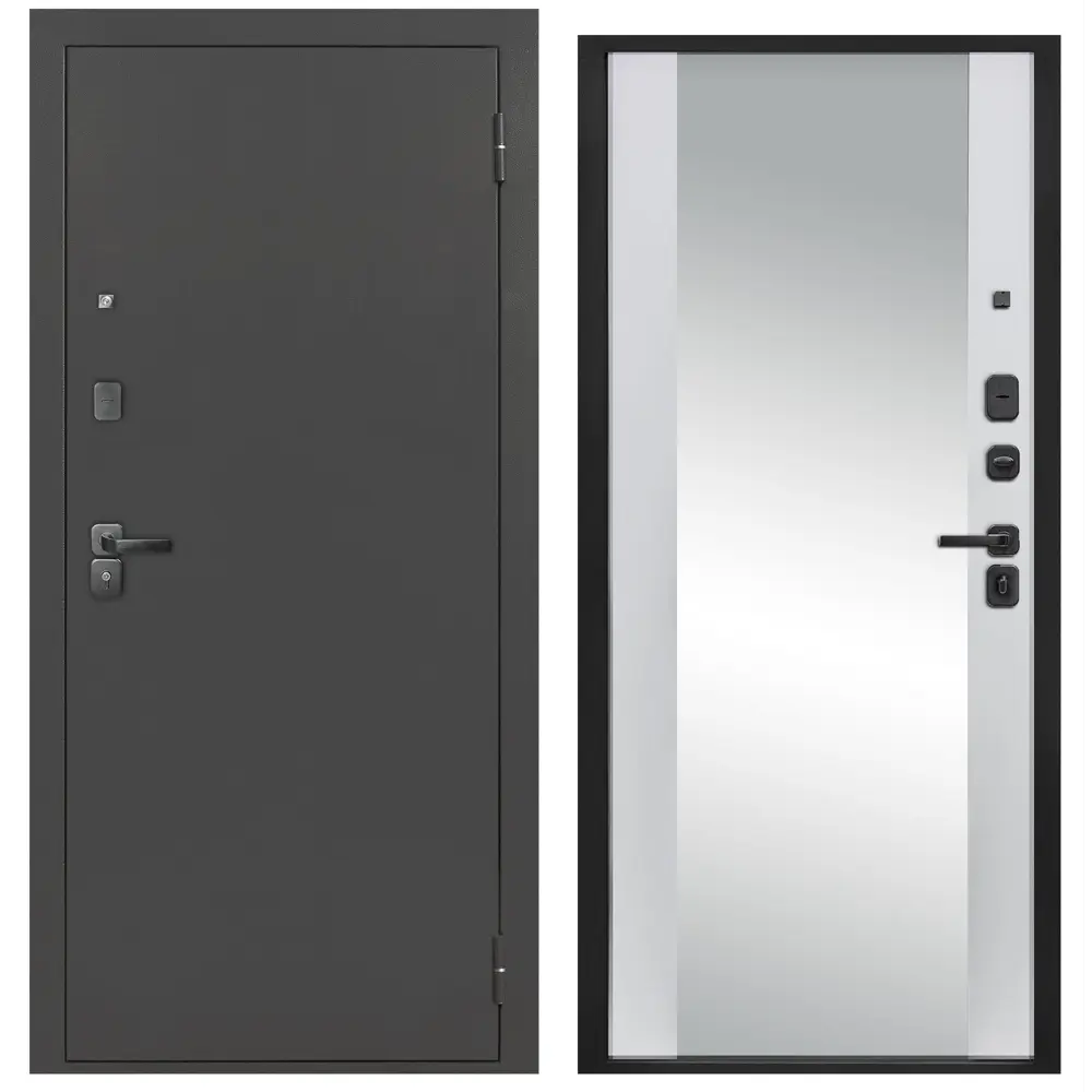 Фото Входная дверь Foreman Foreman-F4 правый 205x86см цвет титан/белый матовый с зеркалом Фото Входная дверь Foreman Foreman-F4 правый 205x86см цвет титан/белый матовый с зеркалом