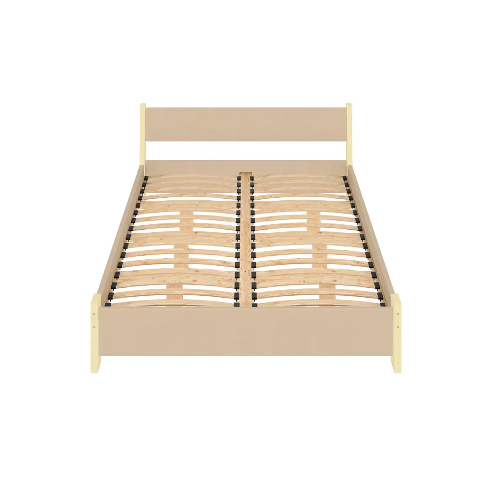 Фото 3 Кровать Solarius Мишка орто основание 130x80x210см дерево цвет бежевый/ванильный