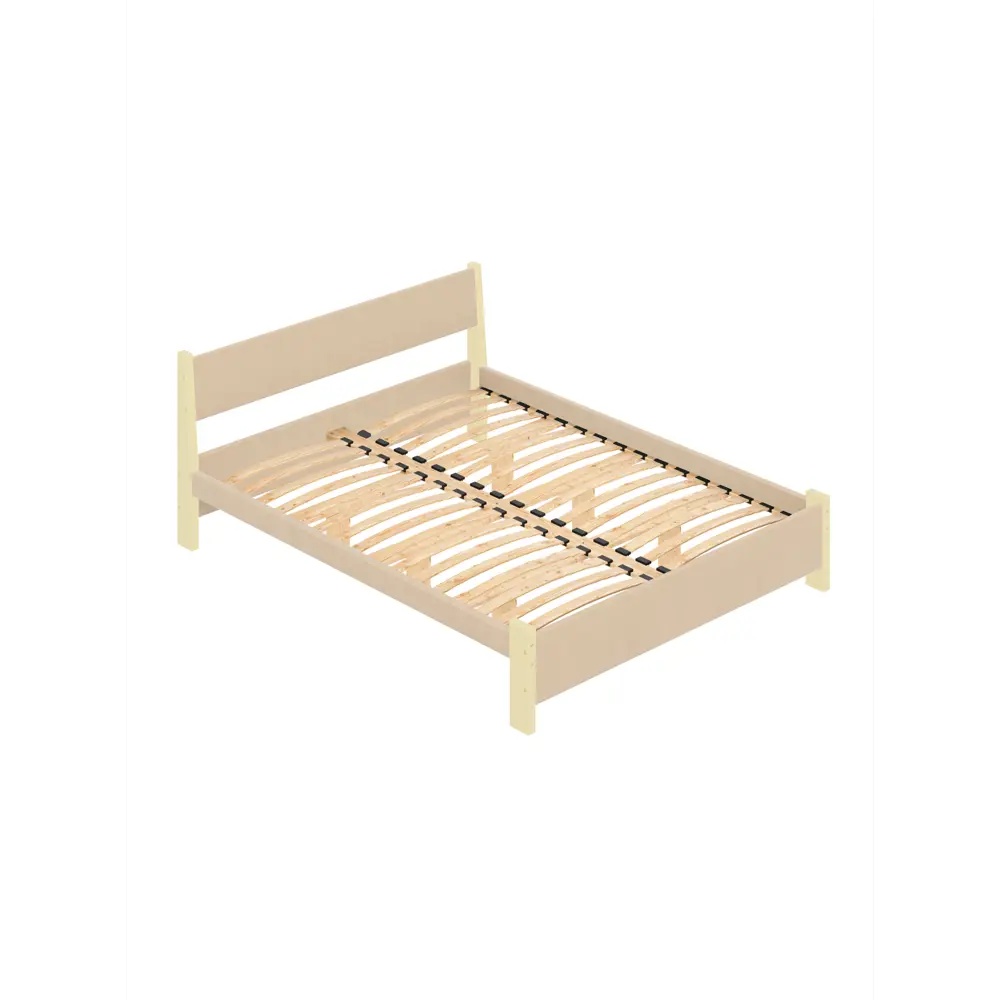 Фото Кровать Solarius Мишка орто основание 130x80x210см дерево цвет бежевый/ванильный