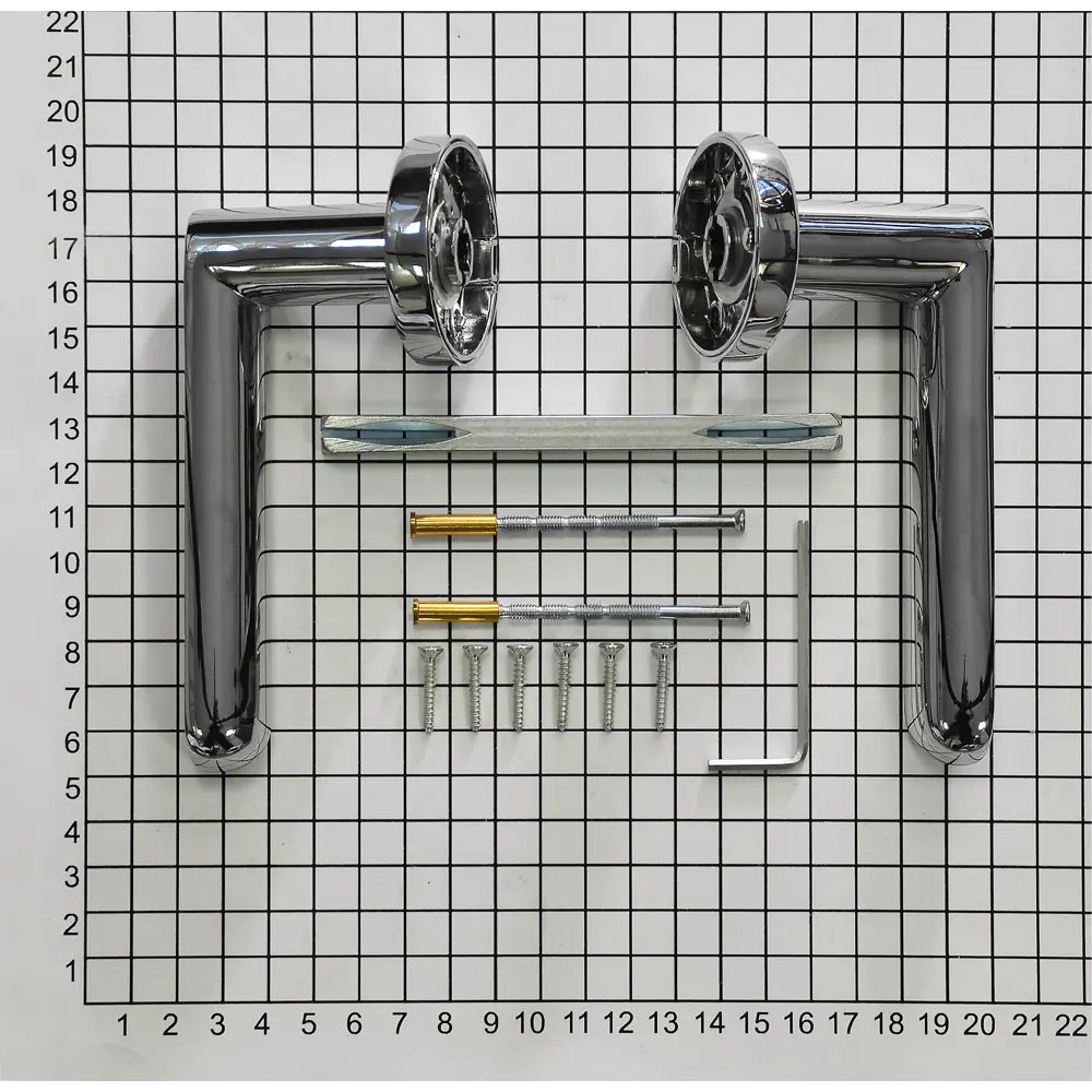 Фото 2 Ручка DoorLock Звездная линия Libra M008R OC полированный хром A=75-95мм