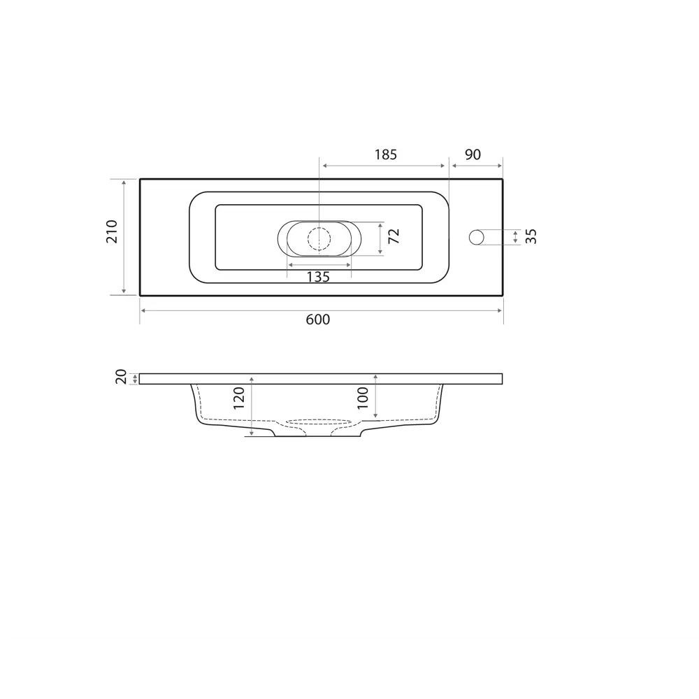 Фото 8 Тумба с раковиной для ванной подвесная Uperwood Modul 60x21x62 см белая/графит