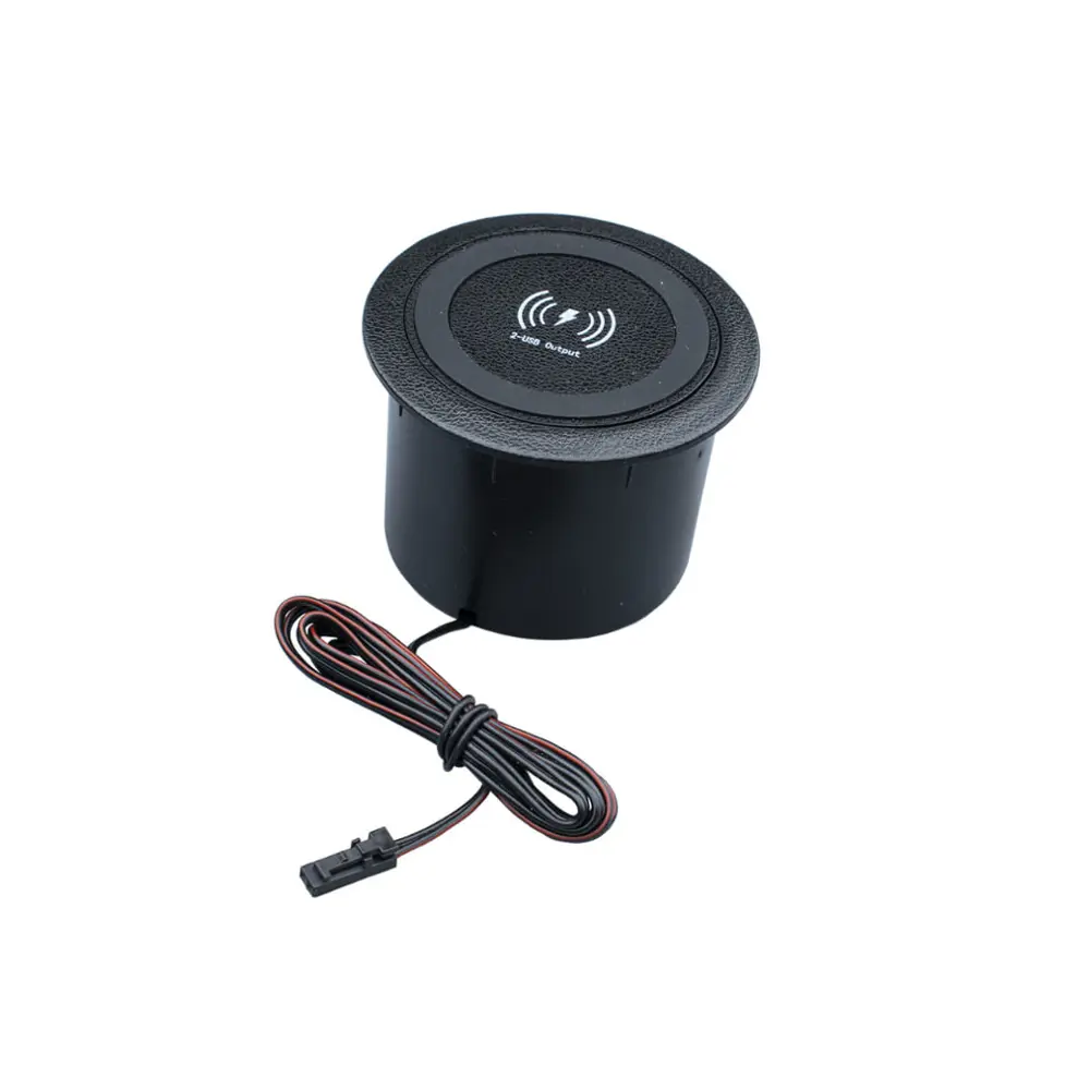 Фото Зарядка беспроводная Qi встраиваемая GLS Pop-up Lift mini USB-A+C цвет черный Фото Зарядка беспроводная Qi встраиваемая GLS Pop-up Lift mini USB-A+C цвет черный