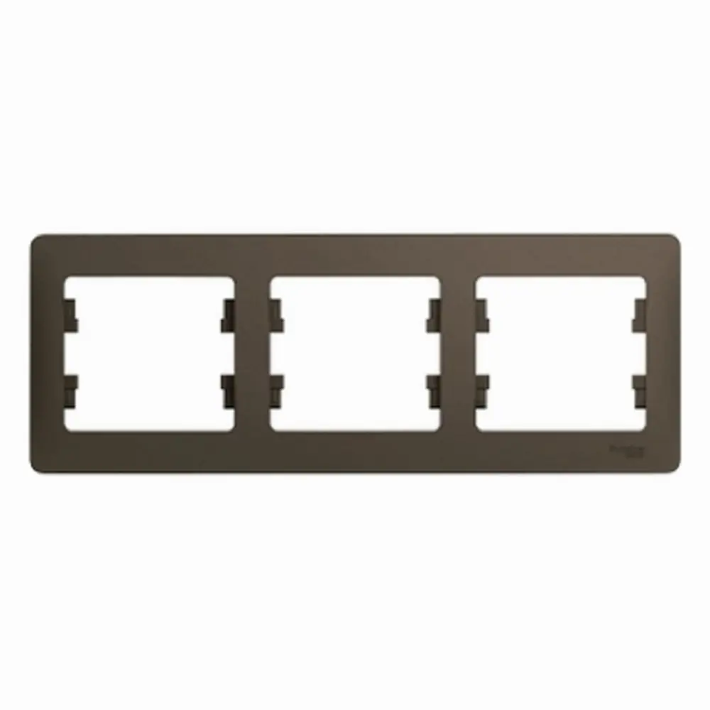 Фото Рамка для розеток и выключателей Systeme electric Glossa 3 поста горизонтальная цвет шоколад Фото Рамка для розеток и выключателей Systeme electric Glossa 3 поста горизонтальная цвет шоколад