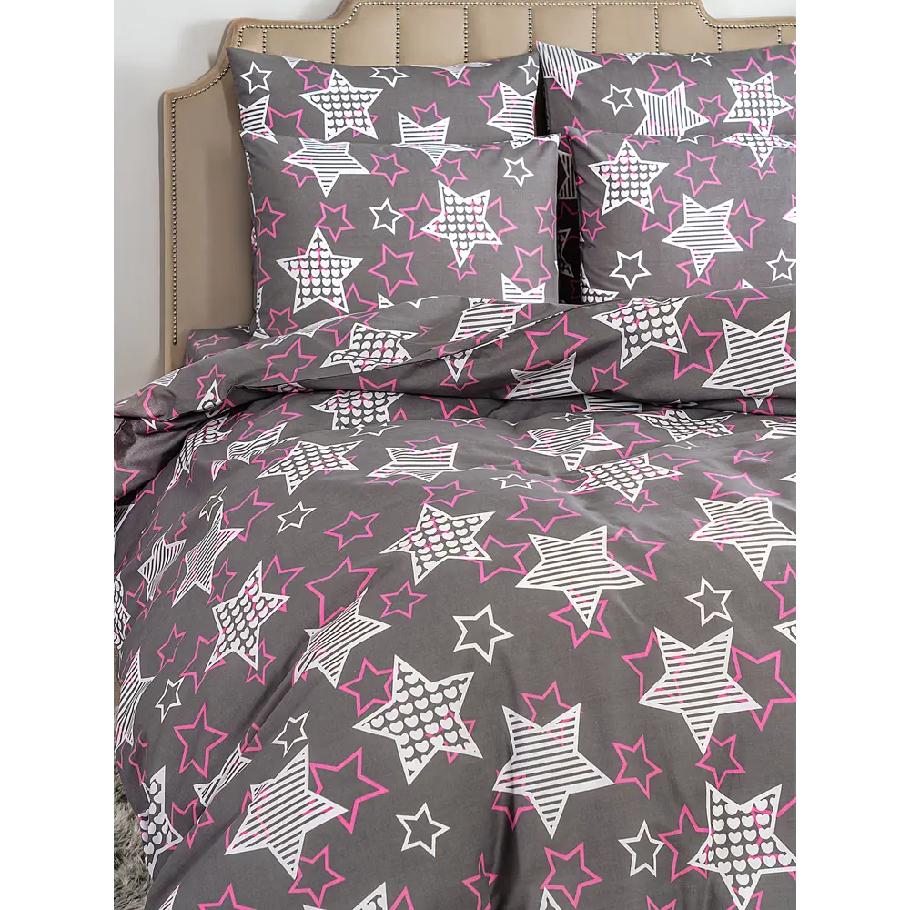 Фото 3 Комплект постельного белья Dome Виборг перкаль евро наволочки 50 x 70- 2 шт цвет белый, серый, розовый