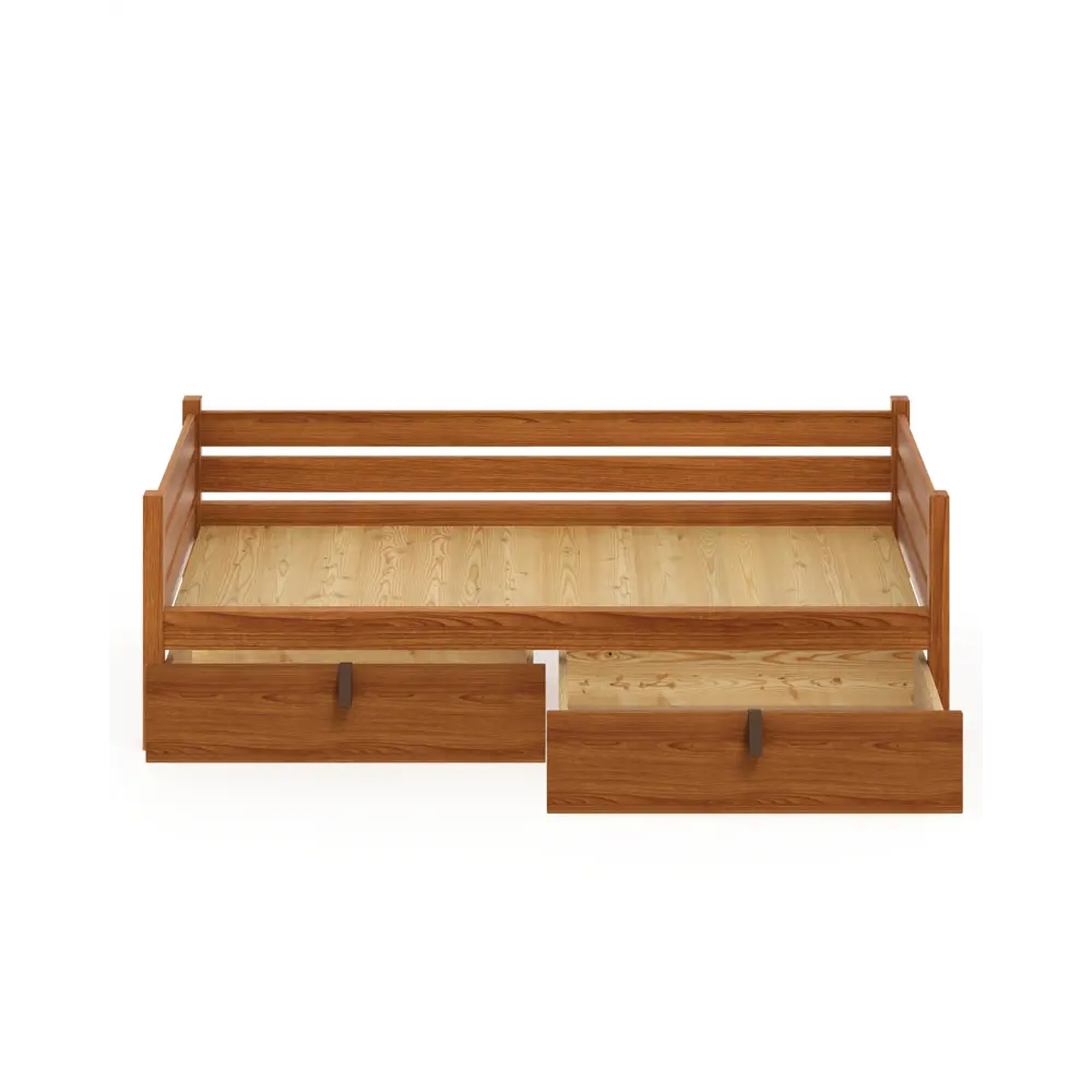 Фото 2 Тахта односпальная Solarius сплошное основание с 2 выкатными ящиками 100x63x210 см сосна цвет ольха Фото 2 Тахта односпальная Solarius сплошное основание с 2 выкатными ящиками 100x63x210 см сосна цвет ольха