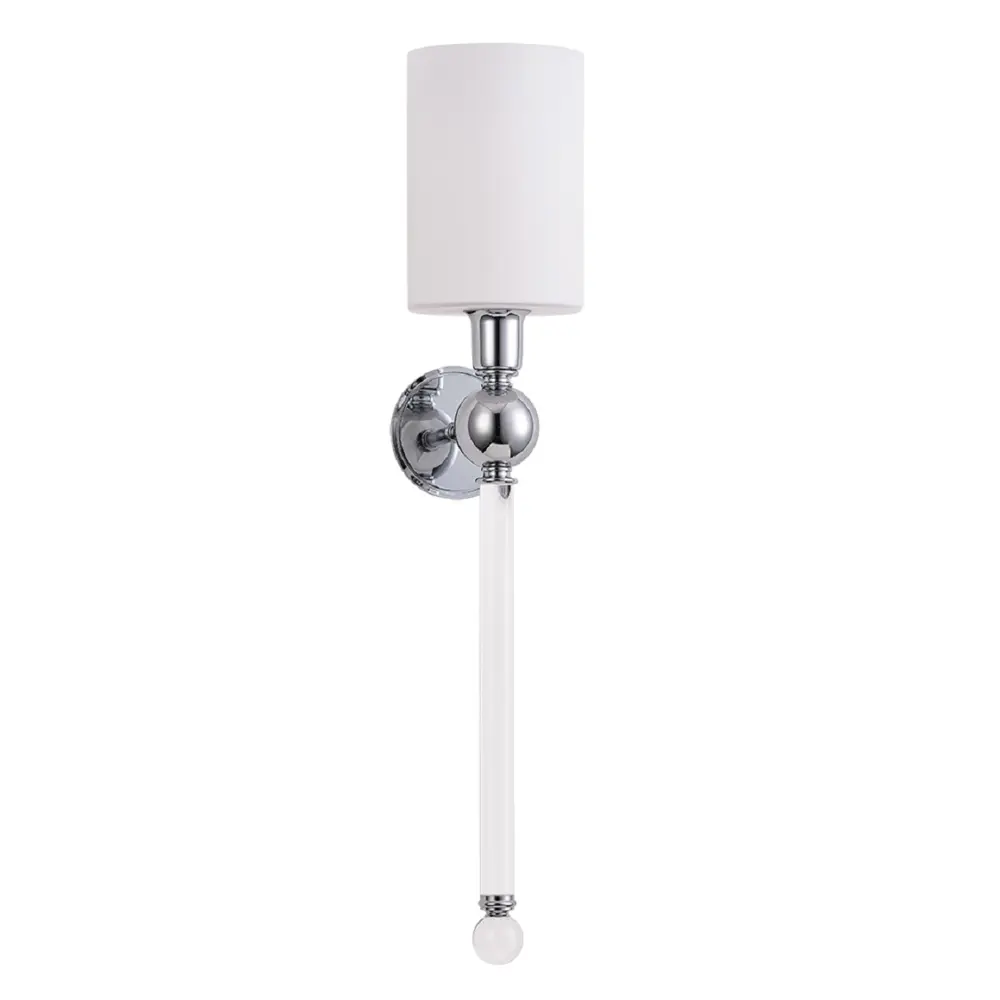 Фото 2 Настенный светильник Crystal Lux Mirabella ap1 chrome-white цвет хром Фото 2 Настенный светильник Crystal Lux Mirabella ap1 chrome-white цвет хром