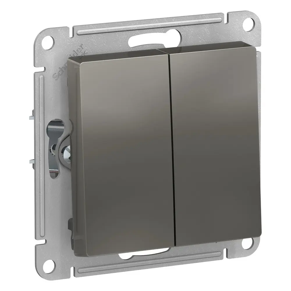Фото Выключатель встраиваемый Systeme electric AtlasDesign ATN000951 2 клавиши цвет серый Фото Выключатель встраиваемый Systeme electric AtlasDesign ATN000951 2 клавиши цвет серый