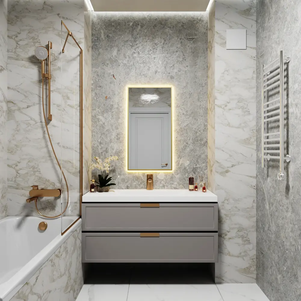 Фото 2 Зеркало со встроенной подсветкой One mirror 9050зст 50x90 см Фото 2 Зеркало со встроенной подсветкой One mirror 9050зст 50x90 см