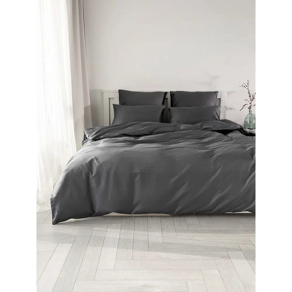 Фото 7 Простыня Denastia BASIC COLLECTION 250x240 см сатин без резинки цвет темно-серый Фото 7 Простыня Denastia BASIC COLLECTION 250x240 см сатин без резинки цвет темно-серый