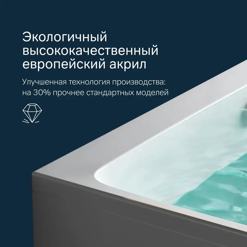 Фото 4 Ванна акриловая Am.pm Func W84A-170-080W-A 170x80 см полка для хранения, декоративная заглушка слива Фото 4 Ванна акриловая Am.pm Func W84A-170-080W-A 170x80 см полка для хранения, декоративная заглушка слива