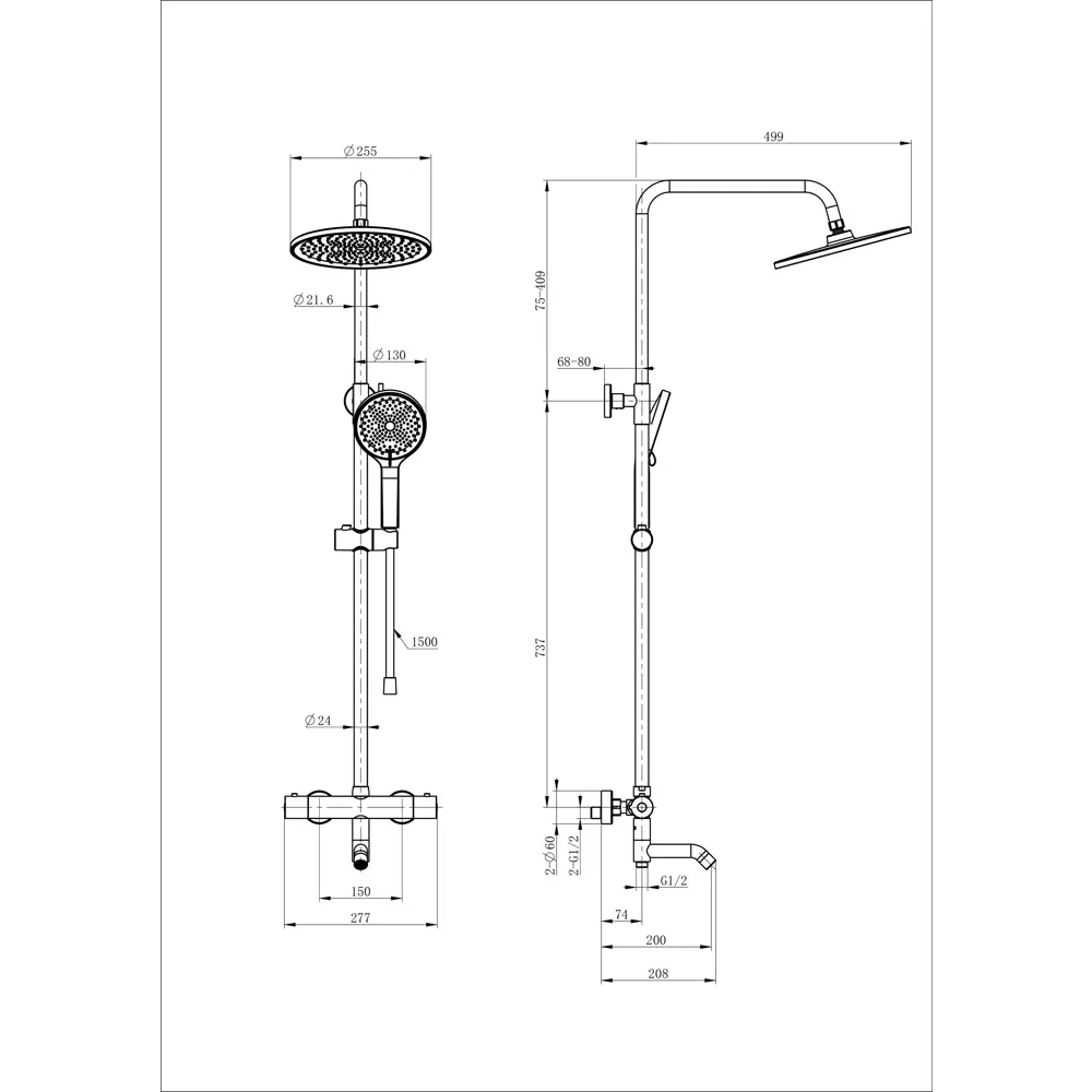 Фото 2 Душевая система Wonzon & woghand WW-B3065-T1-CR 1 режимная цвет хром Фото 2 Душевая система Wonzon & woghand WW-B3065-T1-CR 1 режимная цвет хром