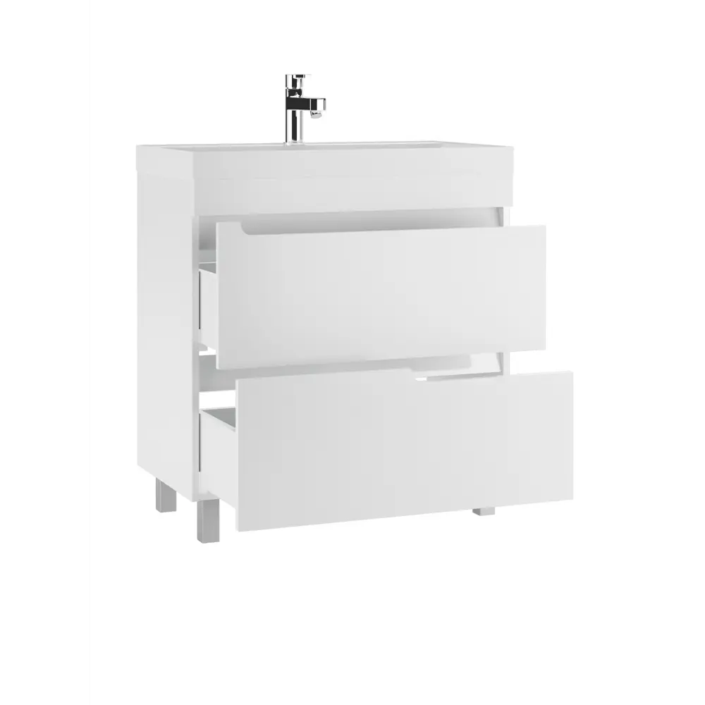 Фото 3 Тумба под раковину напольная Айсберг DV5908T 79.2см цвет белый