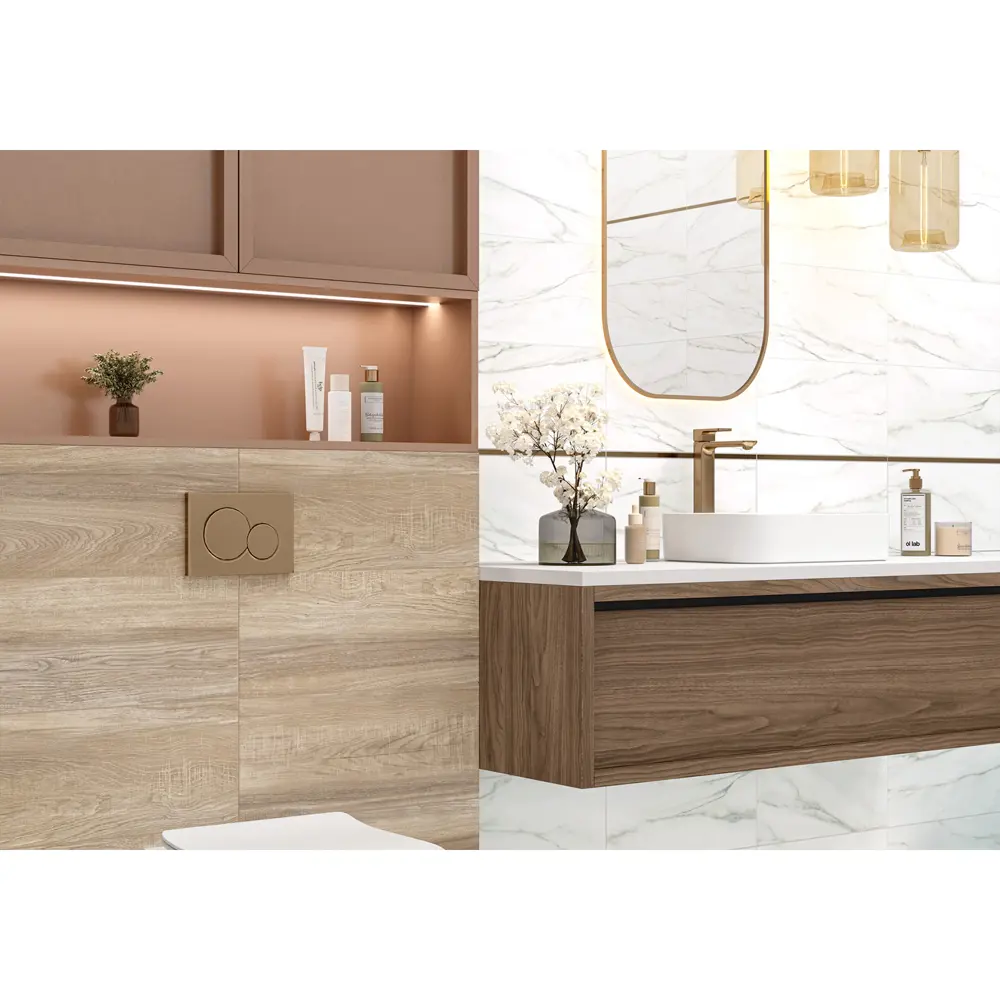 Фото 5 Настенная плитка Alma ceramica Euphoria TWU2550EPH44 24.9x50см цвет коричневый