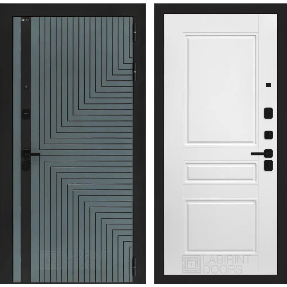 Фото Входная дверь Лабиринт Кредор П03 правый 205x88см цвет серо-зеленый с патиной/белый софт Фото Входная дверь Лабиринт Кредор П03 правый 205x88см цвет серо-зеленый с патиной/белый софт