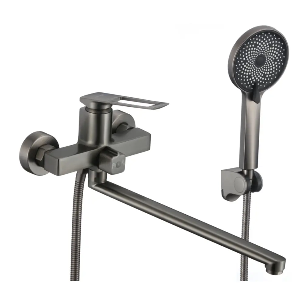 Фото Смеситель для ванны Savol S-009024q-lm однорычажный с душевой лейкой цвет графит