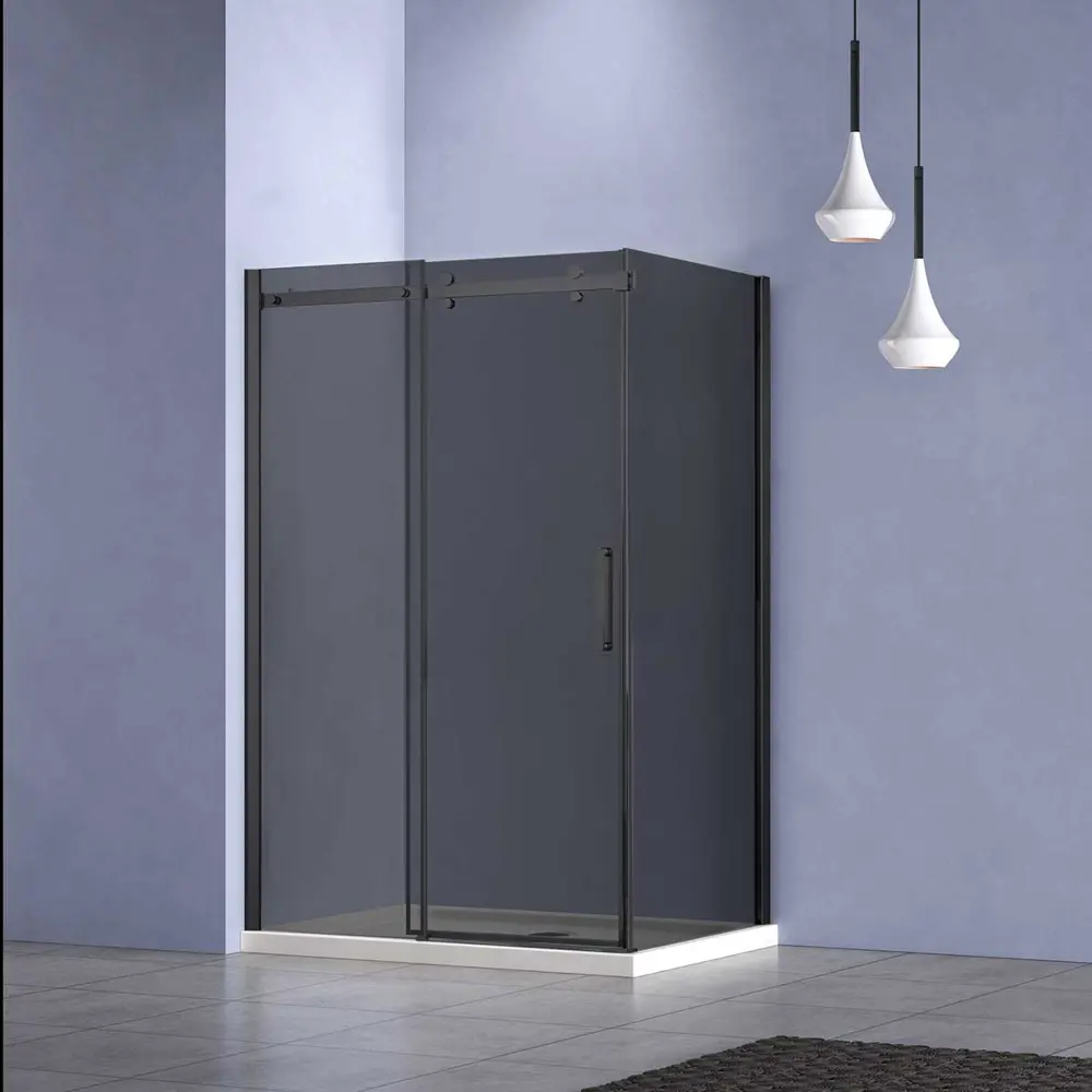 Фото 2 Душевой уголок Vincea Como-N VSR-4CN8014CGB прямоугольник 140x80см черный профиль эффект стекла тонированный