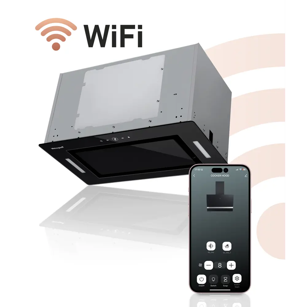 Фото Вытяжка Weissgauff 1350 BL Premium Touch Inverter WI-FI 52 см цвет черный Фото Вытяжка Weissgauff 1350 BL Premium Touch Inverter WI-FI 52 см цвет черный