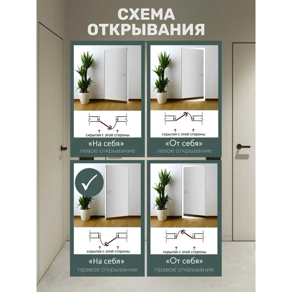 Фото 3 Дверь скрытая Invizible.Loft Легкий монтаж глухая правый на себя 200x80см белый цвет кромки черный матовый Фото 3 Дверь скрытая Invizible.Loft Легкий монтаж глухая правый на себя 200x80см белый цвет кромки черный матовый