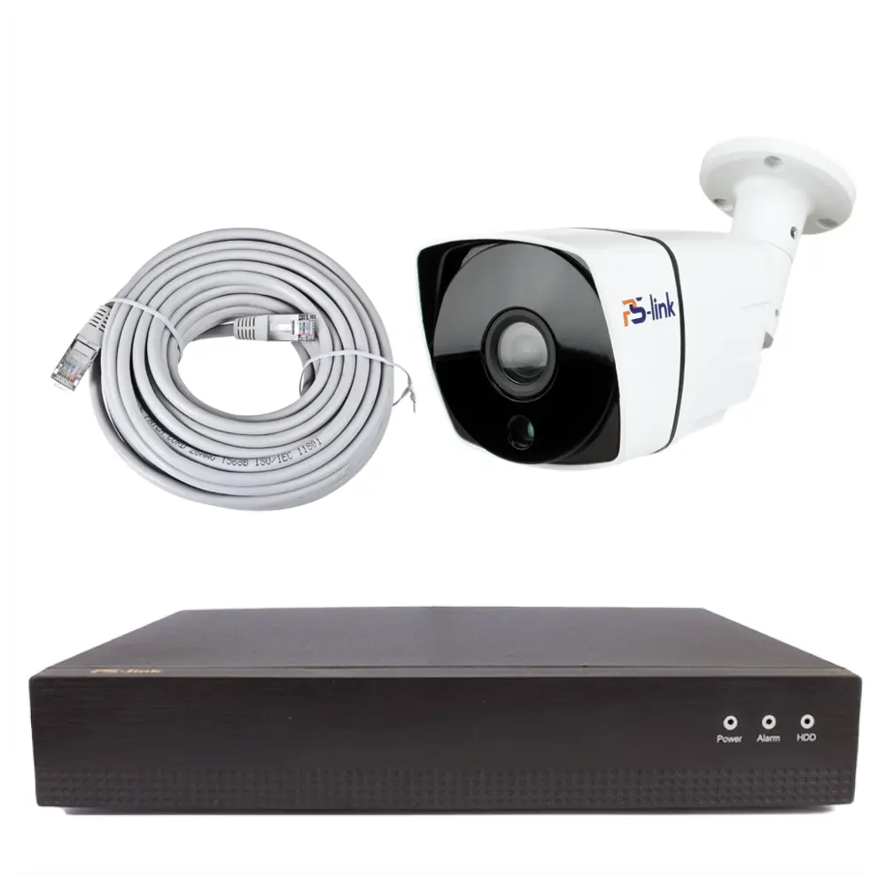 Фото Комплект для видеонаблюдения IP PS-link 2Мп 1 камера для улицы с POE питанием цвет белый Фото Комплект для видеонаблюдения IP PS-link 2Мп 1 камера для улицы с POE питанием цвет белый
