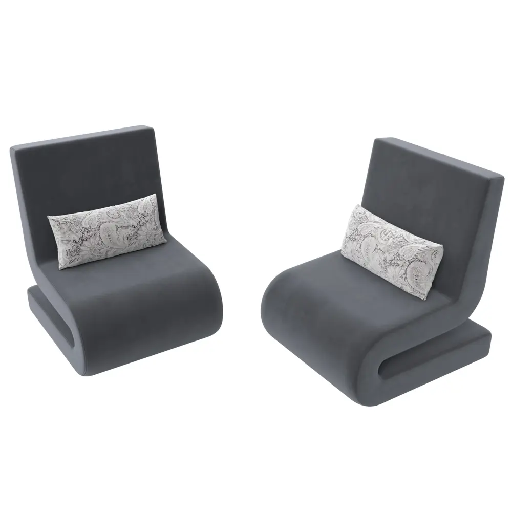 Фото 4 Кресло Волна Лига диванов 115679 65x78x77 см велюр цвет серый 2 шт. Фото 4 Кресло Волна Лига диванов 115679 65x78x77 см велюр цвет серый 2 шт.