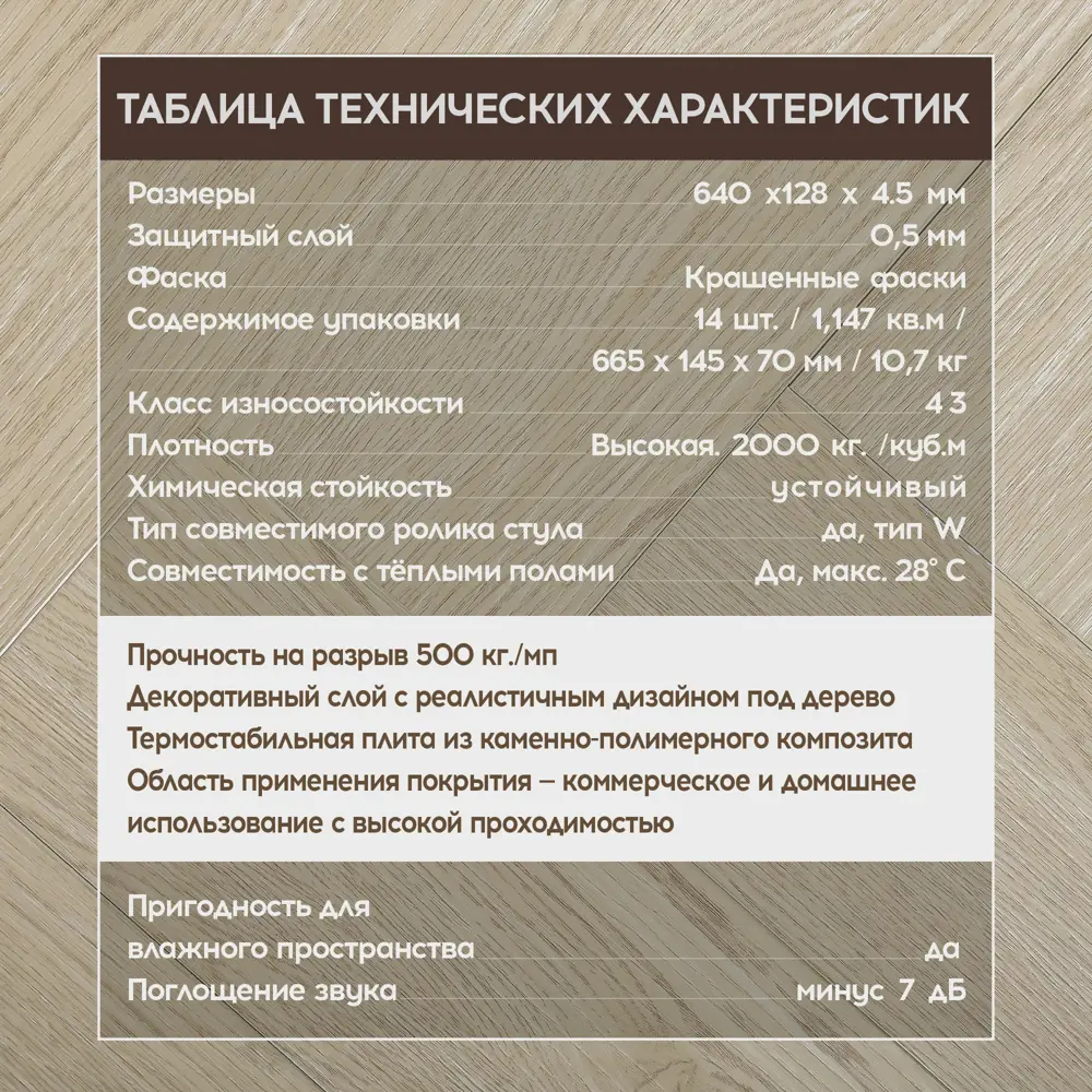 Фото 6 SPC плитка I-Floors Herringbone Дуб Рикарди 43 класс толщина 4.50 мм 1.15 м², цена за упаковку Фото 6 SPC плитка I-Floors Herringbone Дуб Рикарди 43 класс толщина 4.50 мм 1.15 м², цена за упаковку