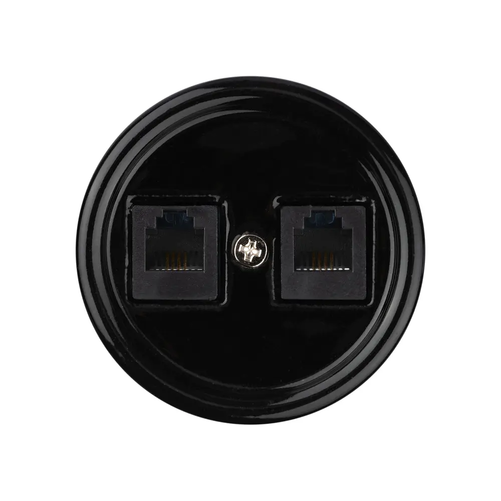 Фото 3 Розетка двойная телефонная накладная Tdm electric Болонь SQ1820-0250 RJ-11 с заземлением цвет черный Фото 3 Розетка двойная телефонная накладная Tdm electric Болонь SQ1820-0250 RJ-11 с заземлением цвет черный