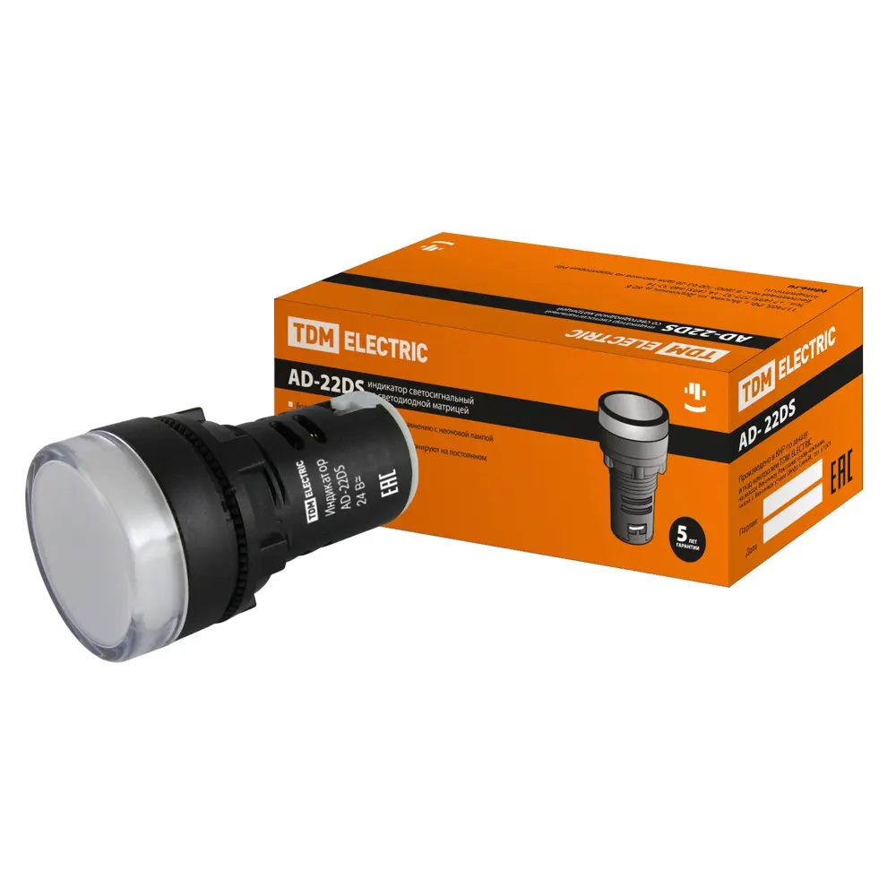 Фото Лампа сигнальная Tdm electric AD-22DS LED матрица D22 мм 24 В AC/DC цвет белый Фото Лампа сигнальная Tdm electric AD-22DS LED матрица D22 мм 24 В AC/DC цвет белый