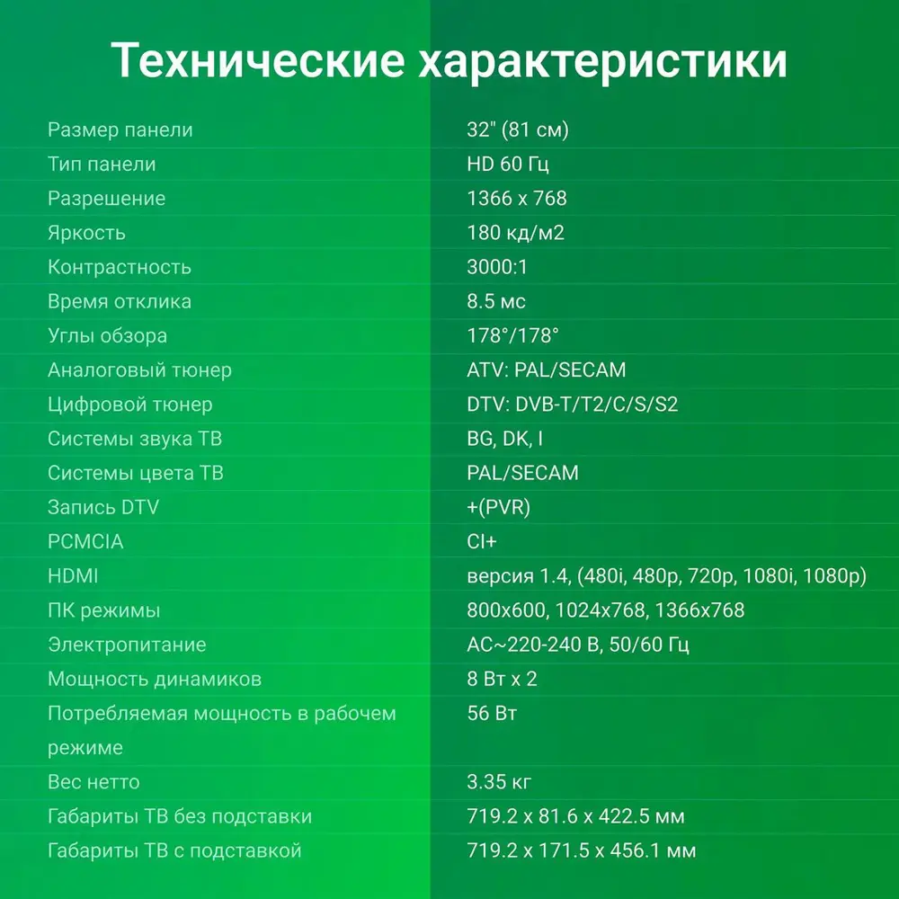 Фото 6 Телевизор Digma DM-LED32SBB32 32" 81 см цвет черный