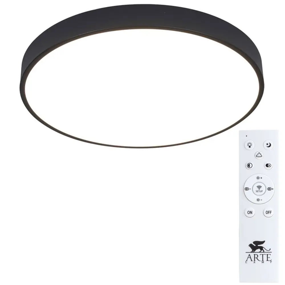Фото Светильник настенно-потолочный светодиодный Arte Lamp Arena Ar_a2672pl-1bk с пультом управления 21.4 м² нейтральный белый свет цвет прозрачный Фото Светильник настенно-потолочный светодиодный Arte Lamp Arena Ar_a2672pl-1bk с пультом управления 21.4 м² нейтральный белый свет цвет прозрачный