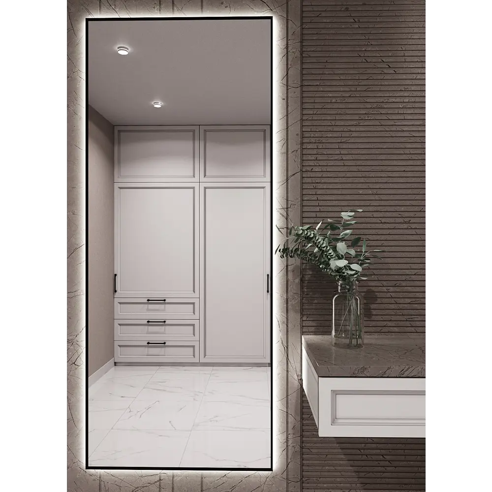 Фото Зеркало со встроенной подсветкой One mirror 18060чсх 60x180 см Фото Зеркало со встроенной подсветкой One mirror 18060чсх 60x180 см