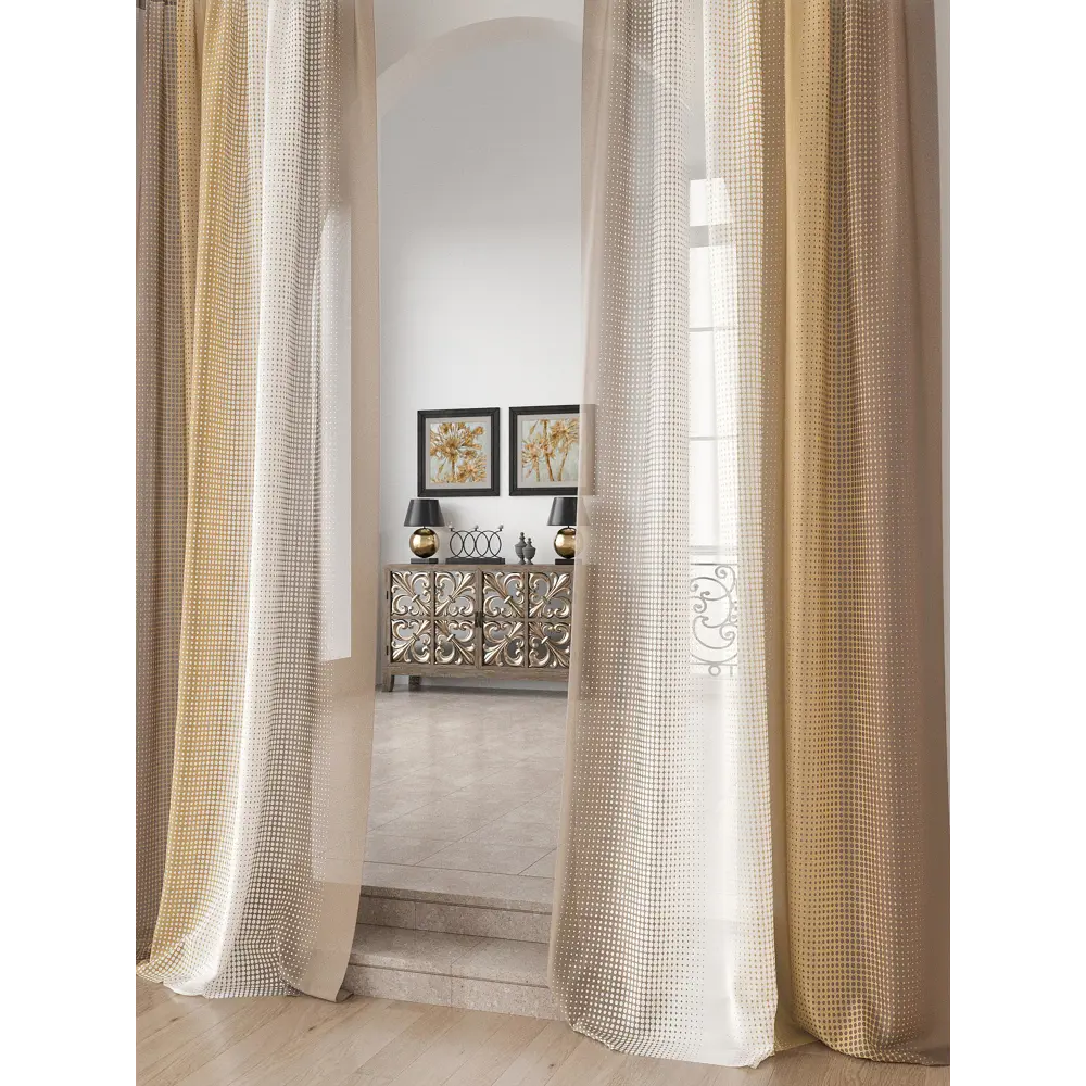 Фото 2 Тюль Comfy way Лоуна - 128 CW754128-230 на шторной ленте 230x150 см цвет бежевый